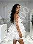 Shop 2026 ANNAKOO V Neck Short Mini Ruffles White Wedding Dress Under 159