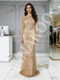 Shop 2026 ANNAKOO Gold Sequin Scoop Trumpet Mermaid Tulle Sparkle Prom Dress Under 249