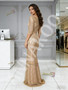 Shop 2026 ANNAKOO Gold Sequin Scoop Trumpet Mermaid Tulle Sparkle Prom Dress Under 249