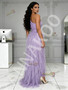 Shop 2026 ANNAKOO Purple One Shoulder Tulle Sparkle Ruffles A Line Prom Dress Under 179