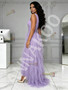 Shop 2026 ANNAKOO Purple One Shoulder Tulle Sparkle Ruffles A Line Prom Dress Under 179