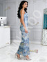 Shop 2026 ANNAKOO Blue Lace Square Straps Ankle Length Sheath Column Prom Dress Under 249