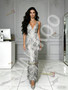 Shop 2026 ANNAKOO V Neck Sheath Column Silver Feather Ankle Length Prom Dress Under 289