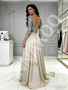 Shop 2026 ANNAKOO Long Sleeve Lace Square A Line Satin Prom Dress Under 249