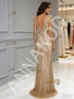 Shop 2026 ANNAKOO Gold Cap Sleeve V Neck Sheath Column Sequin Prom Dress Under 249