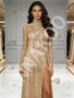 Shop 2026 ANNAKOO High Neck Long Sleeve Gold Sequin Tulle Prom Dress With Slit Under 289
