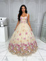 Shop 2026 ANNAKOO Pink Straps Sweetheart Tulle Flower Ball Gown Prom Dress Under 199