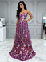 Shop 2026 ANNAKOO Sweetheart Purple Floral A Line Lace Prom Dress Under 189
