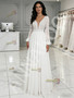 Shop 2026 ANNAKOO Boho Long Sleeve A Line Chiffon Beach Wedding Dress Under 199