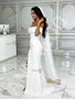 Shop 2026 ANNAKOO Off The Shoulder Trumpet Mermaid Satin Ruched Wedding Dress With Slit Under 189