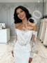 Shop 2026 ANNAKOO Off The Shoulder Tulle Trumpet Mermaid Lace Long Sleeve Wedding Dress Under 259