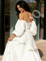 Shop 2026 ANNAKOO A Line Sweetheart Long Sleeve Satin Trumpet Mermaid Wedding Dress Under 239