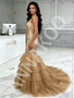Shop 2026 ANNAKOO V Neck Sequin Sparkle Tulle Layers Trumpet Mermaid Prom Dress Under  289
