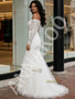 Shop 2026 ANNAKOO Off The Shoulder Long Sleeve Lace Trumpet Mermaid Tulle Wedding Dress Under 189