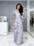 Shop 2026 ANNAKOO Gray Scoop Beading Cap Sleeve A Ling Appliques Tulle Prom Dress Under 199