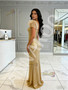 Shop 2026 ANNAKOO Gold Sequin Feather V Neck Trumpet Mermaid Prom Dress Under 189