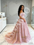 Shop 2026 ANNAKOO Off The Shoulder Pink Tulle Sparkle A Line Prom Dress Under 190