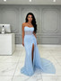 Shop 2026 ANNAKOO Light Blue Beading Sweetheart Trumpet Mermaid Prom Dress With Slit Under 199