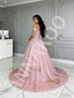 Shop 2026 ANNAKOO Pink Off The Shoulder Sparkle Tulle Trumpet Mermaid Prom Dress Under 399