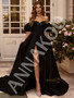 Shop 2026 ANNAKOO Black Sweetheart Beading A Line Satin Prom Dress With Slit Under 198