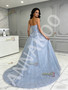 Shop 2026 ANNAKOO Light Blue Tulle Sequin A Line Sweetheart Prom Dress Under 389