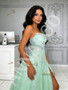 Shop 2026 ANNAKOO Green Tulle Sweetheart Beading A Line Prom Dress With Slit Under 189
 