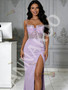 Shop 2026 ANNAKOO Purple Strapless Beading Trumpet Mermaid Satin Prom Dress Under 189