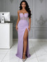 Shop 2026 ANNAKOO Purple Strapless Beading Trumpet Mermaid Satin Prom Dress Under 189