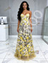 Shop 2026 ANNAKOO Sweetheart Yellow Lace A Line Floral  Prom Dress Under 169