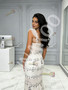 Shop 2026 ANNAKOO Ruffles Scoop A Line Print White Prom Dress Under 169