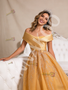 Shop 2026 ANNAKOO Off the Shoulder Pleats Gold Tulle Sequins Prom Dress Under 789