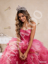 Shop 2026 ANNAKOO Fuchsia Tulle Strapless Tiers Princess Ball Gown Prom Dress Under 889
