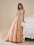 Shop 2026 ANNAKOO High Neck Tulle Mermaid Ruffles Beading Orange Prom Dress Under 859
