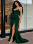 Shop 2026 ANNAKOO Satin Spaghetti Straps Trumpet Mermaid Beading Prom Dress Under 149