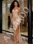 Shop 2026 ANNAKOO Champagne Sequin One Shoulder Cut Out Mermaid Prom Dress Under 189