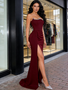 Shop 2026 ANNAKOO Beading Strapless Satin Trumpet Mermaid Prom Dress With Slit Under 149