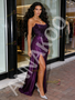 Shop 2026 ANNAKOO Beading Sweetheart Ruched Satin Prom Dress With Slit  Under 139
