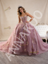 Shop 2026 ANNAKOO Pink Tulle Sequins Ball Gown Flower Prom Dress Under 858