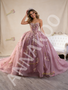Shop 2026 ANNAKOO Pink Tulle Sequins Ball Gown Flower Prom Dress Under 858
