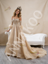 Shop 2026 ANNAKOO Tulle Sequins Strapless Champagne Long Sleeves Prom Dress Under 789