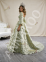 Shop 2026 ANNAKOO A Line Green Satin Long Sleeve Tiers Prom Dress Under 789