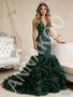 Shop 2026 ANNAKOO Mermaid Strapless Dark Green Beading Prom Dress Under 788