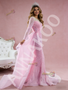 Pink Mermaid Long Sleeve Pearls Prom Dress
