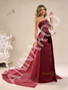 Shop 2026 ANNAKOO Flower Burgundy Tulle Strapless Sequins Beading Prom Dress Under 668