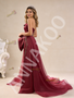 Shop 2026 ANNAKOO Flower Burgundy Tulle Strapless Sequins Beading Prom Dress Under 668