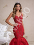 Shop 2026 ANNAKOO Lace Spaghetti Straps Red Mermaid Beading Prom Dress Under 788