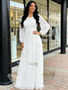 Shop 2026 ANNAKOO Chiffon Long Sleeve Scoop A Line White Prom Dress Under 129