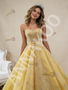 Shop 2026 ANNAKOO Yellow Tulle Strapless Sequins Beading Prom Dress Under 688