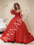 Shop 2026 ANNAKOO Red Tulle Sequins Strapless 3D Flower Prom Dress Under 789