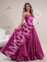 Shop 2026 ANNAKOO Fuchsia Satin Strapless Pleats Prom Dress Under 589